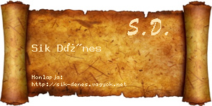 Sik Dénes névjegykártya